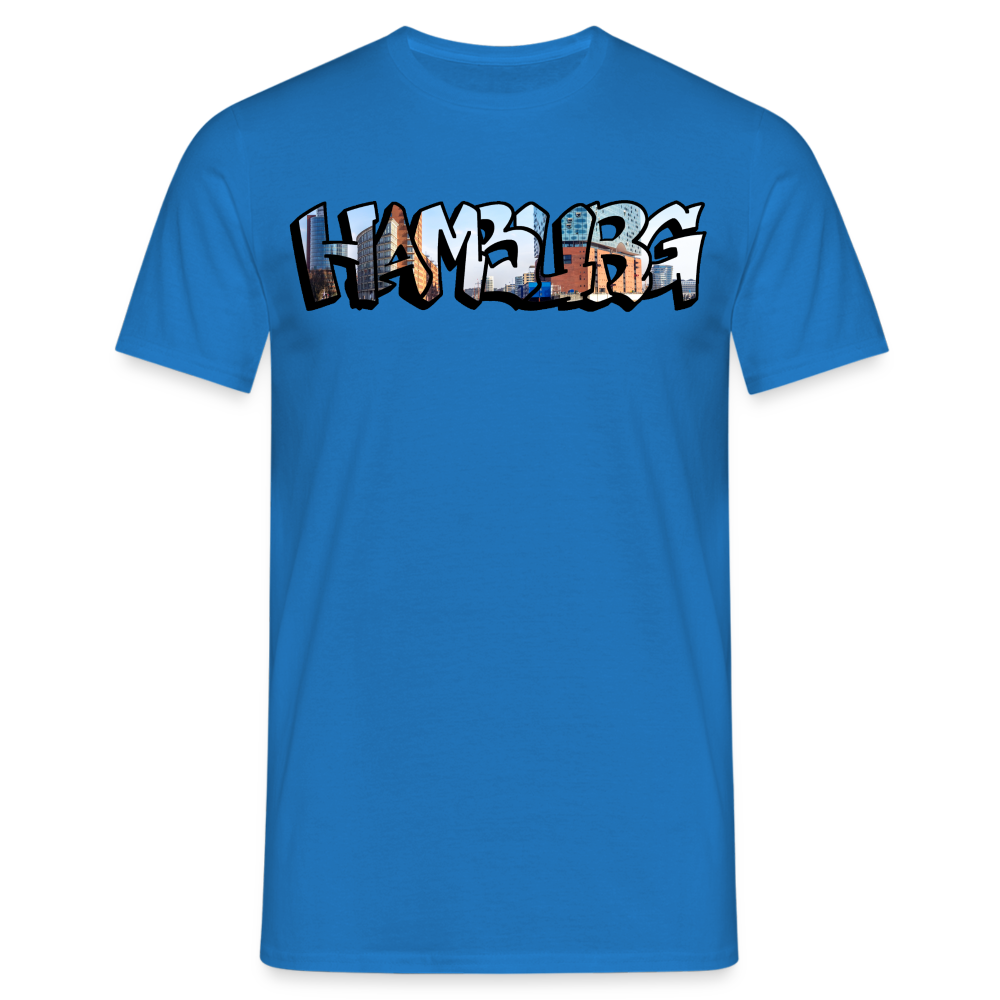 T-Shirt Hamburg "Panorama Graffiti" - royal blue