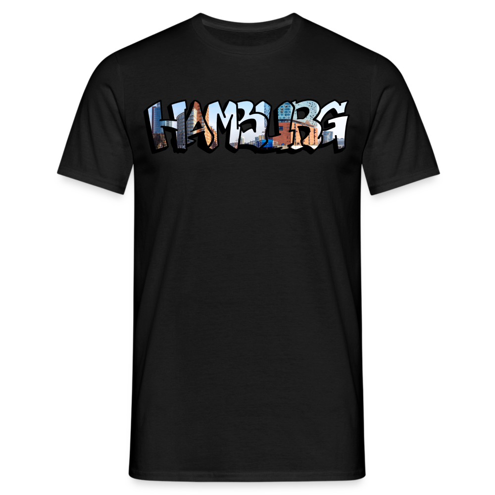 T-Shirt Hamburg "Panorama Graffiti" - black
