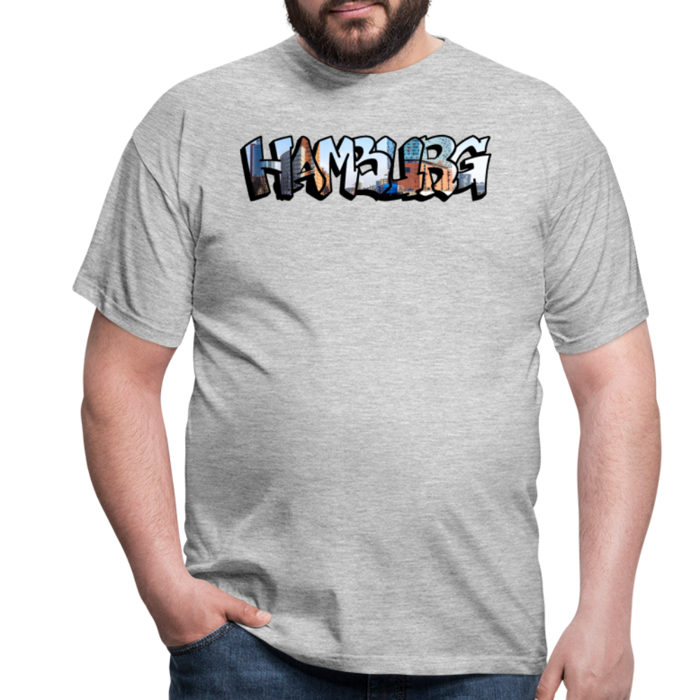 T-Shirt Hamburg "Panorama Graffiti" - heather grey