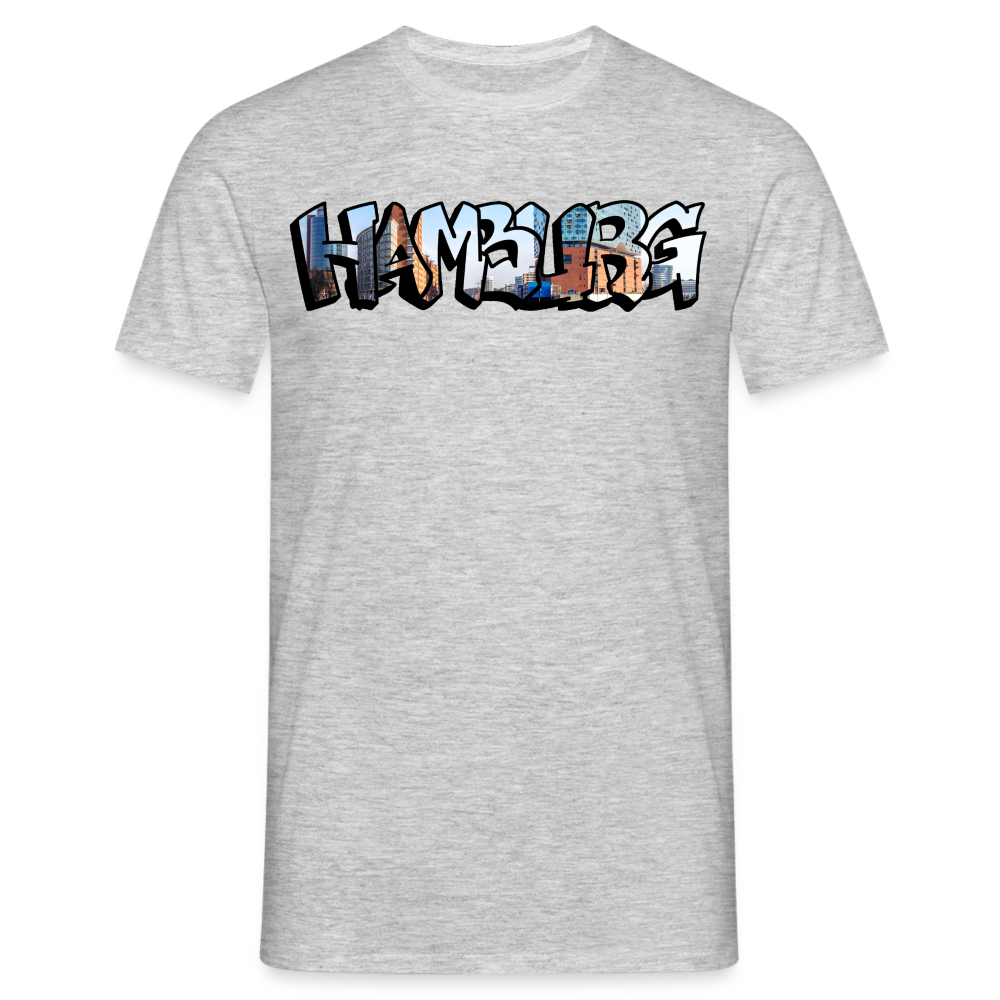 T-Shirt Hamburg "Panorama Graffiti" - heather grey
