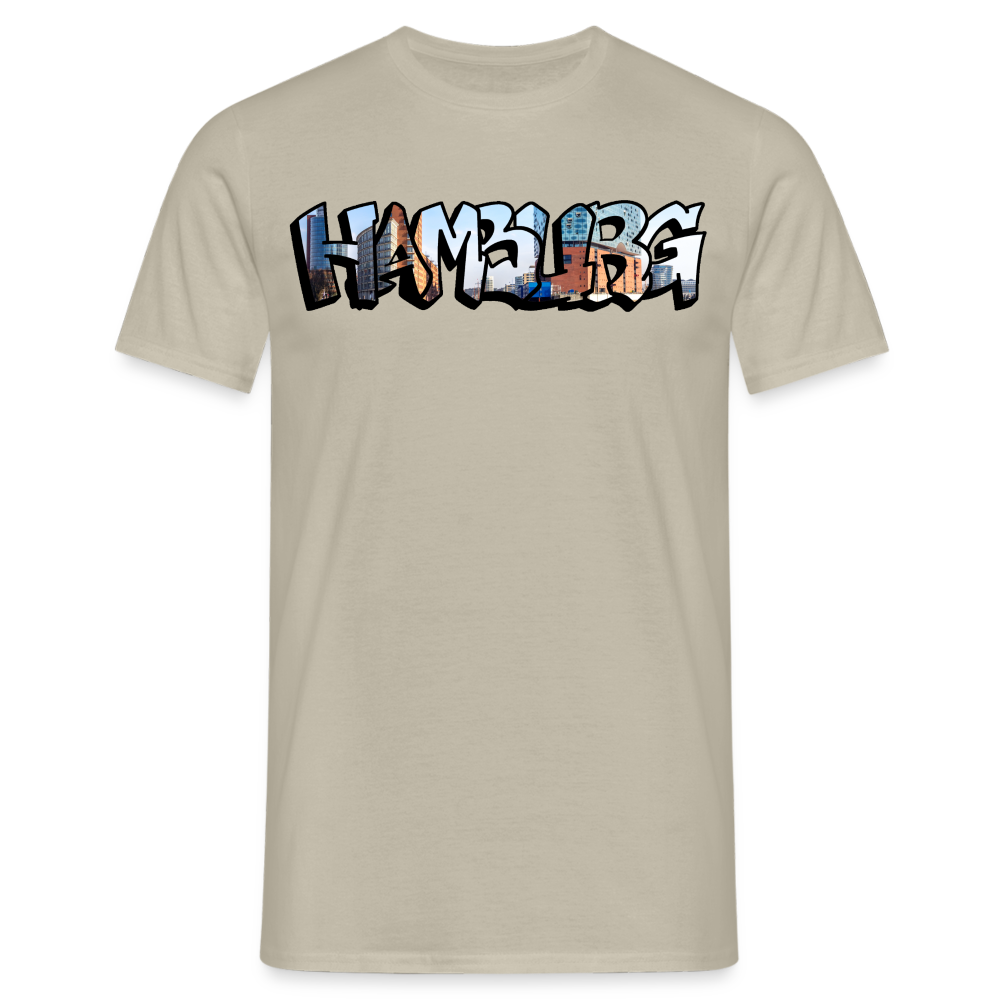 T-Shirt Hamburg "Panorama Graffiti" - sand beige
