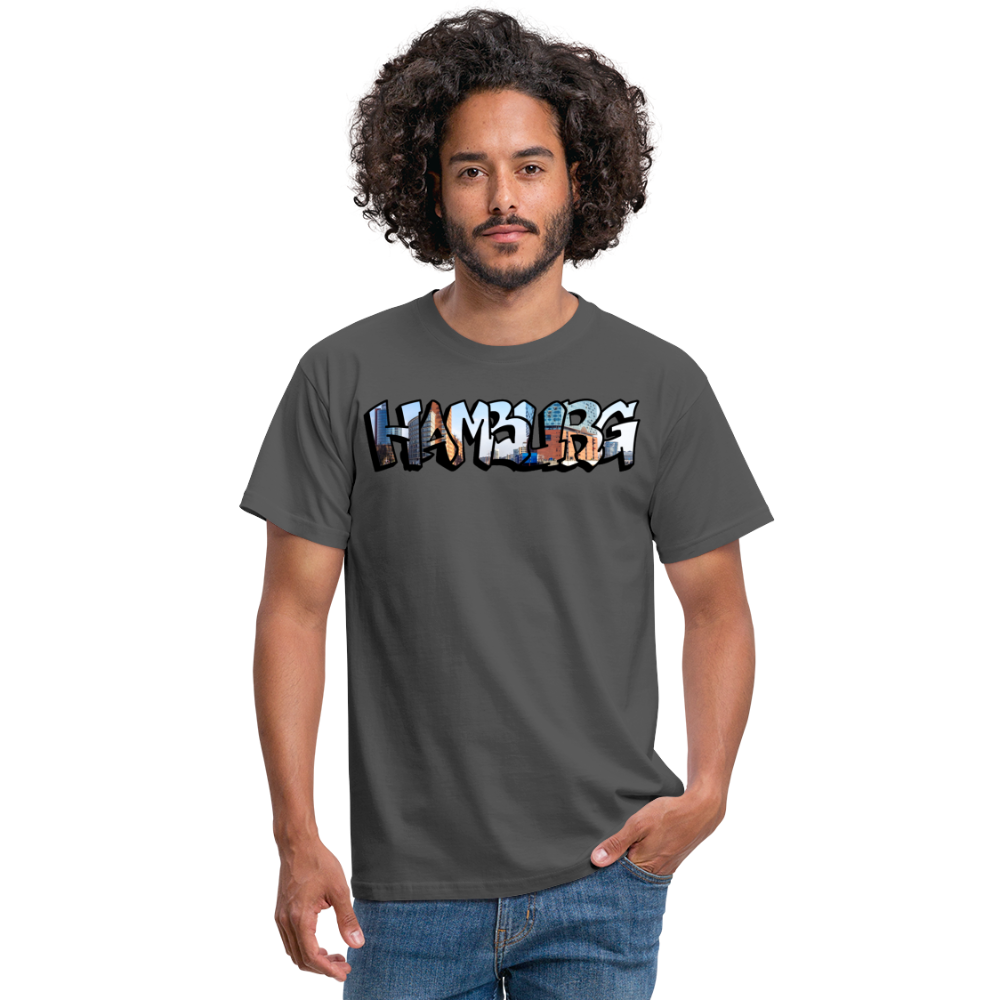 T-Shirt Hamburg "Panorama Graffiti" - charcoal grey
