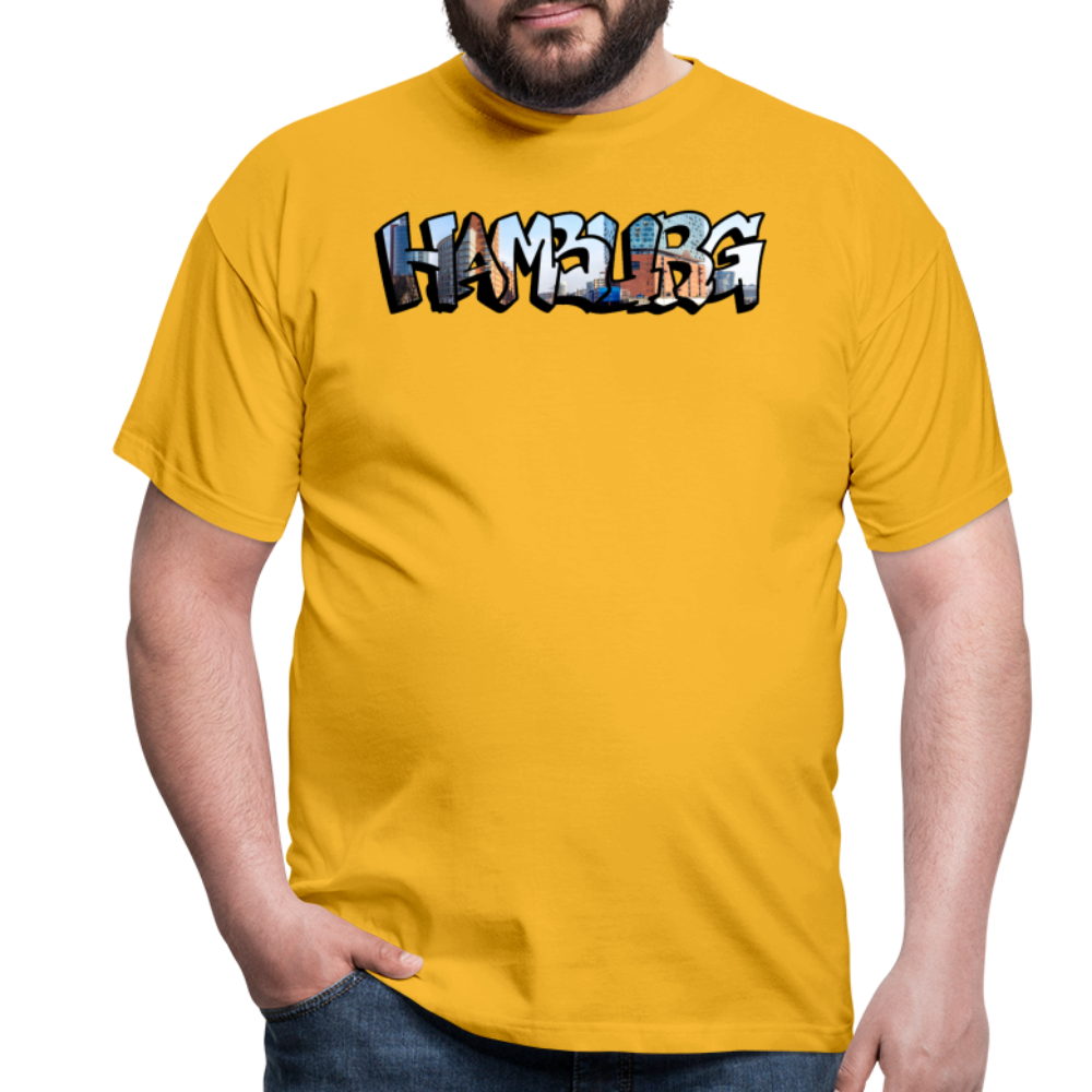 T-Shirt Hamburg "Panorama Graffiti" - yellow