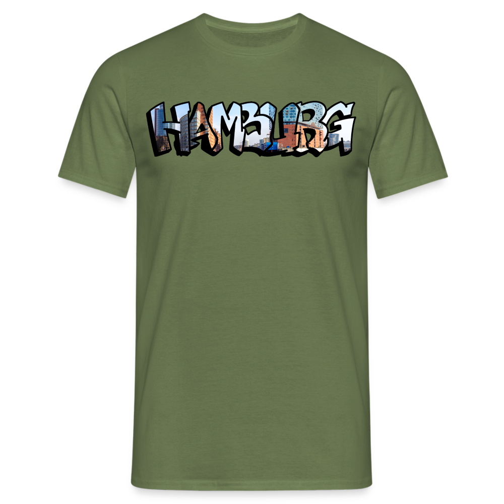 T-Shirt Hamburg "Panorama Graffiti" - military green