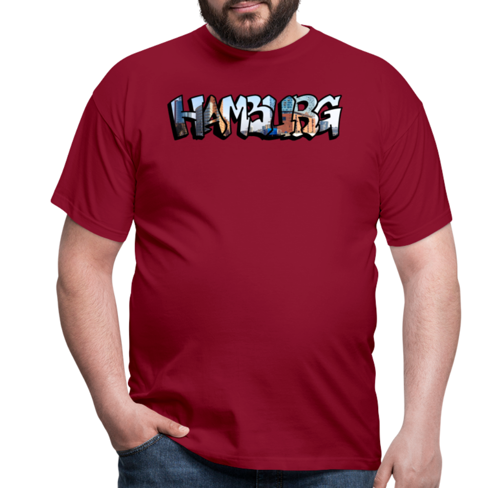 T-Shirt Hamburg "Panorama Graffiti" - brick red