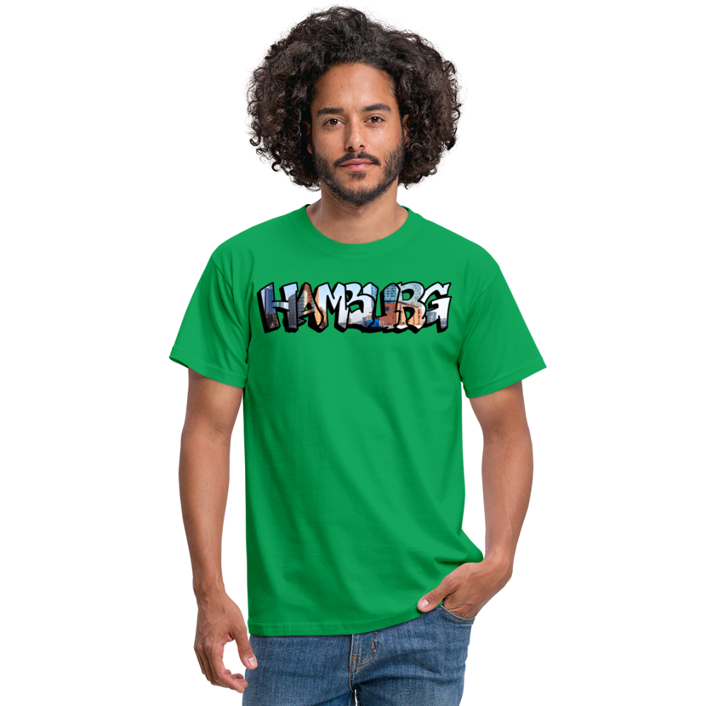 T-Shirt Hamburg "Panorama Graffiti" - kelly green