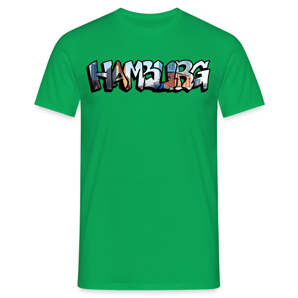 T-Shirt Hamburg "Panorama Graffiti" - kelly green