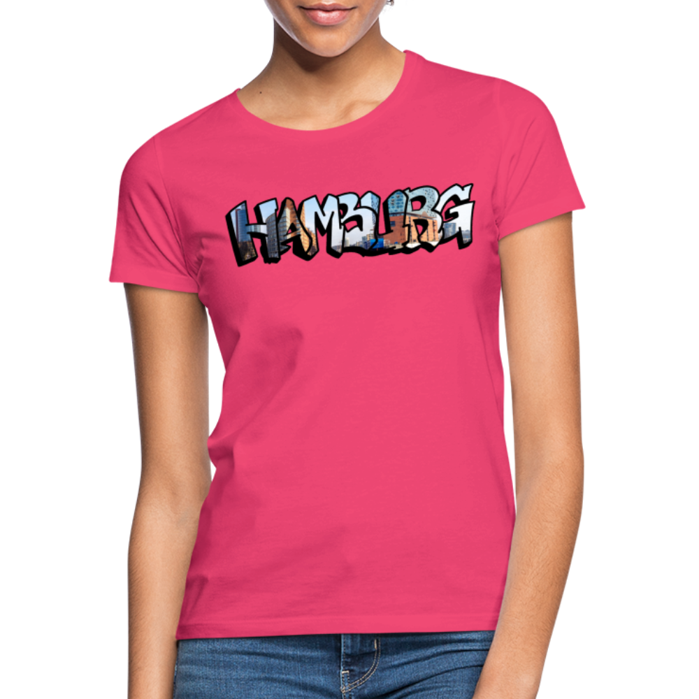 T-Shirt Ladies Hamburg "Panorama Graffiti" - azalea