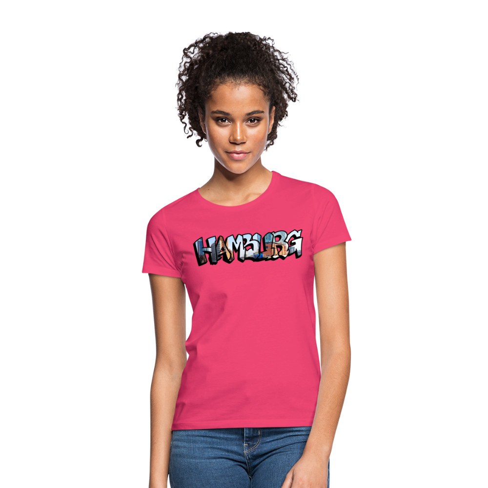 T-Shirt Ladies Hamburg "Panorama Graffiti" - azalea