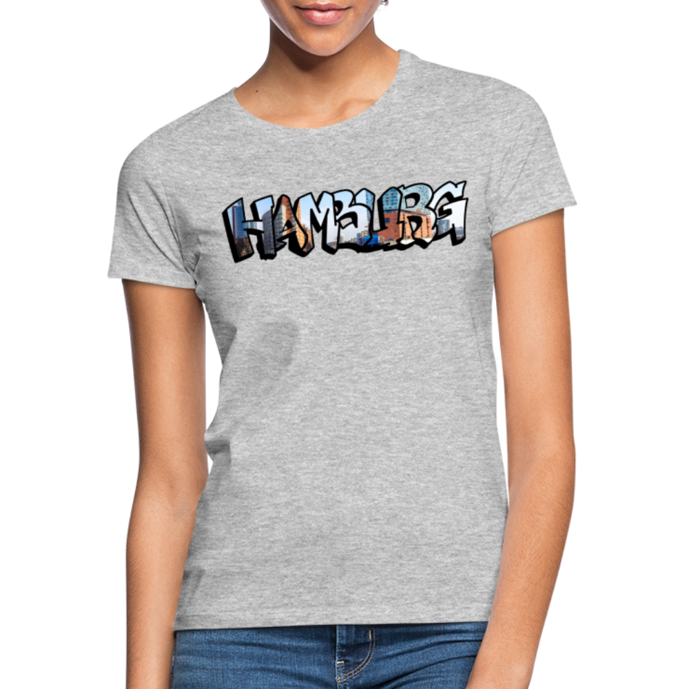 T-Shirt Ladies Hamburg "Panorama Graffiti" - heather grey