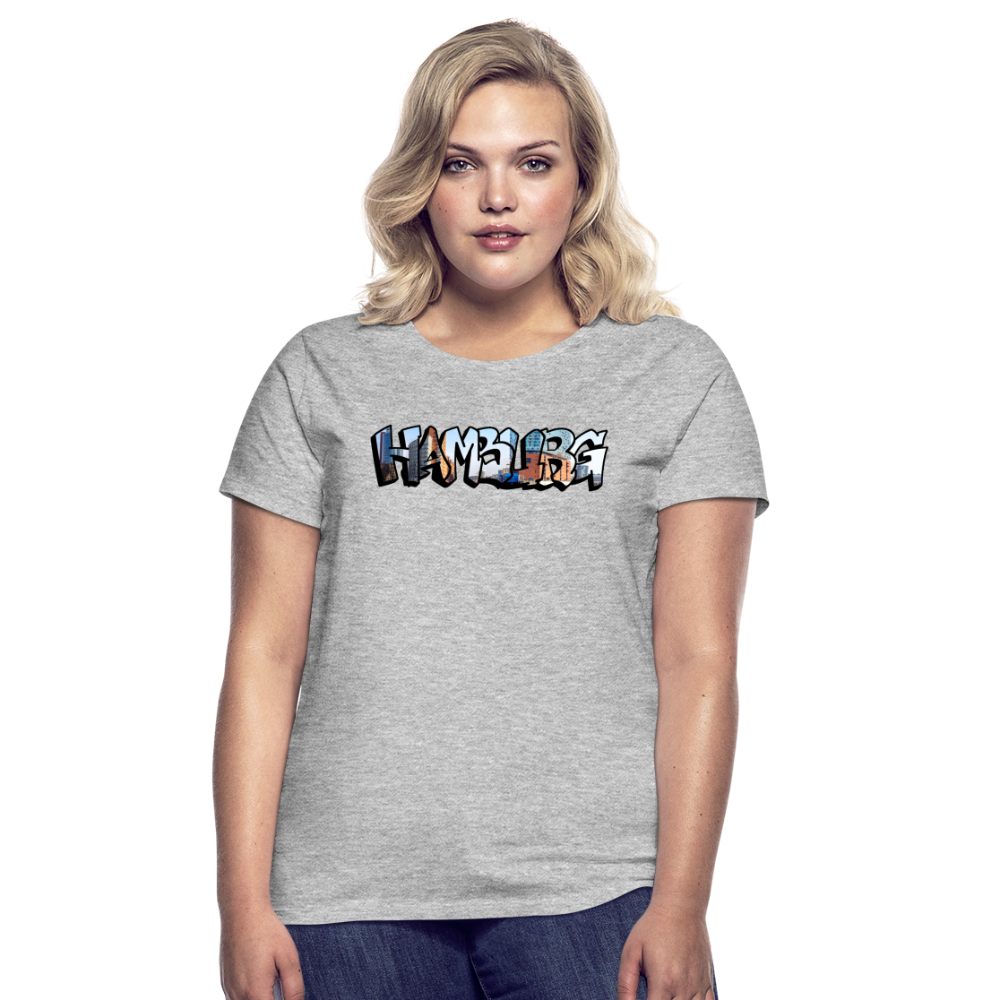T-Shirt Ladies Hamburg "Panorama Graffiti" - heather grey
