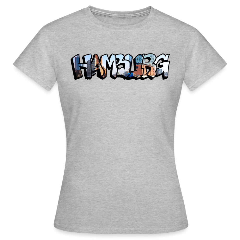 T-Shirt Ladies Hamburg "Panorama Graffiti" - heather grey