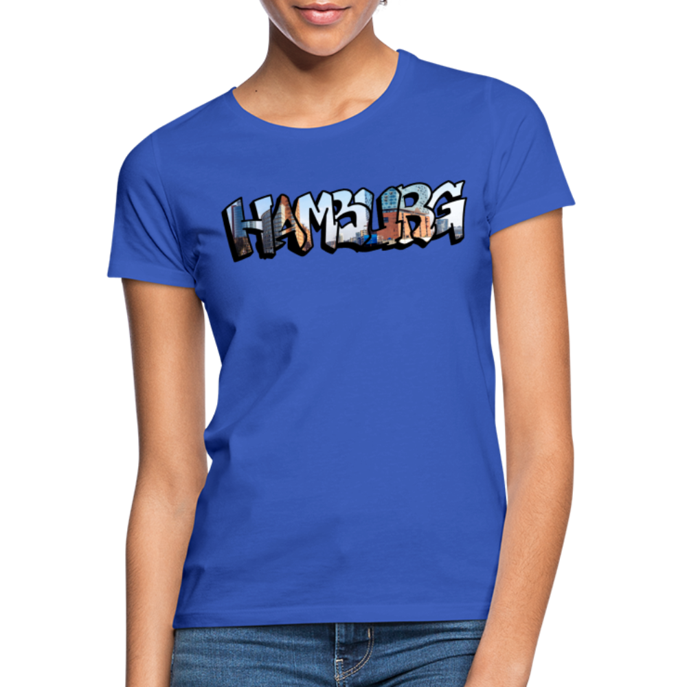T-Shirt Ladies Hamburg "Panorama Graffiti" - royal blue