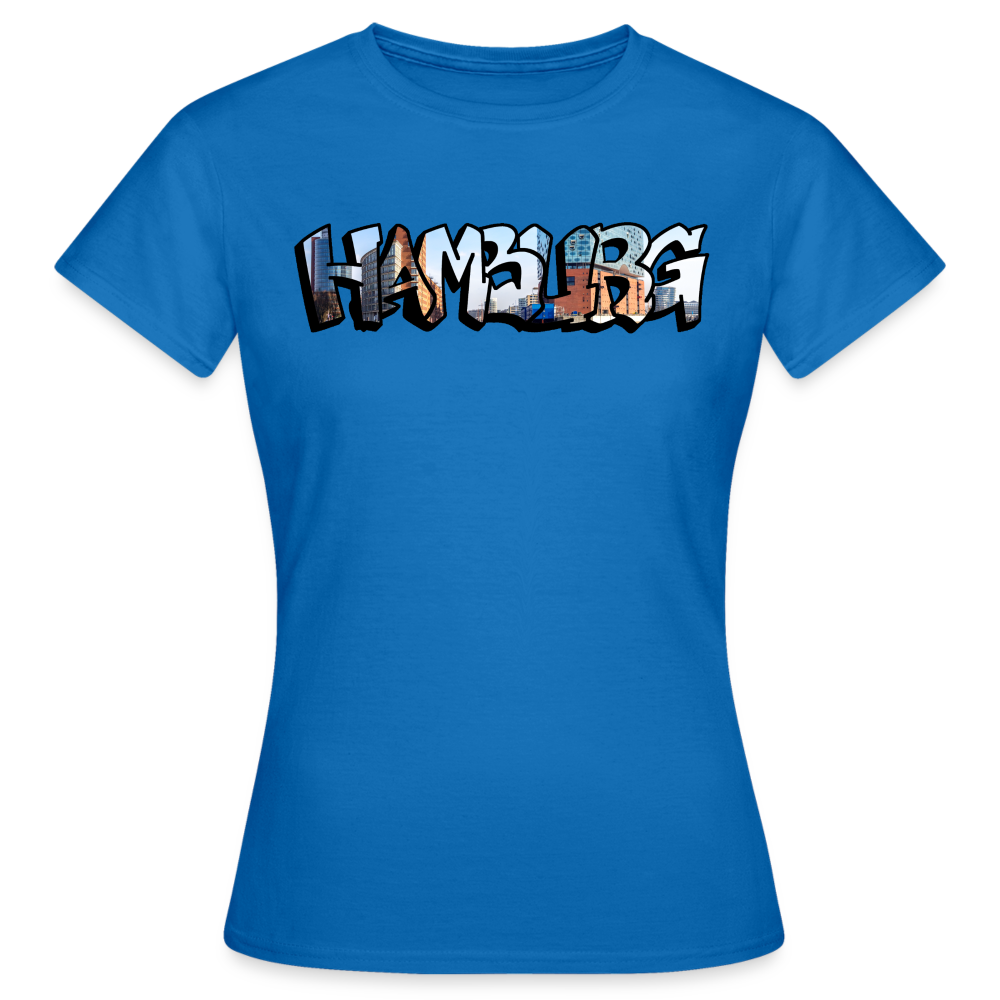 T-Shirt Ladies Hamburg "Panorama Graffiti" - royal blue