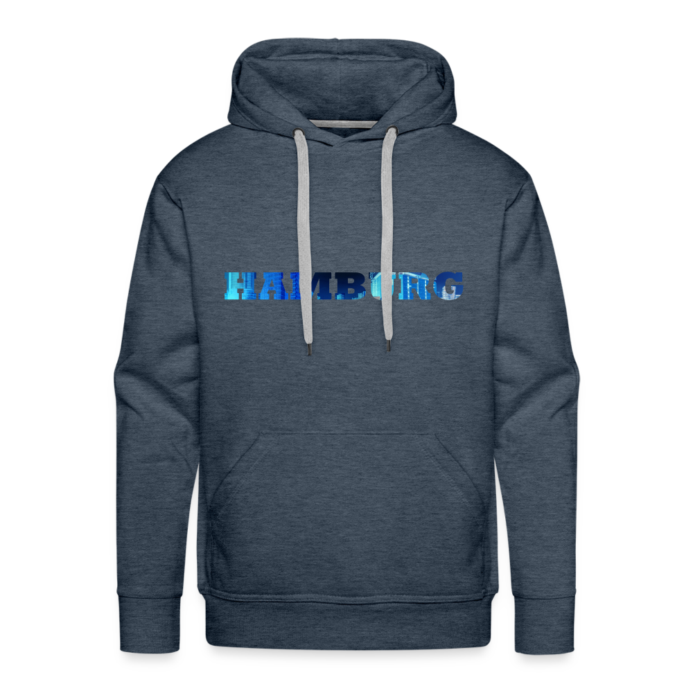 Hoodie Hamburg "Panorama Bold" - heather denim