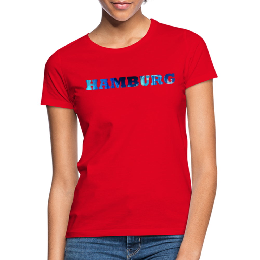 T-Shirt Ladies Hamburg "Panorama Bold" - red