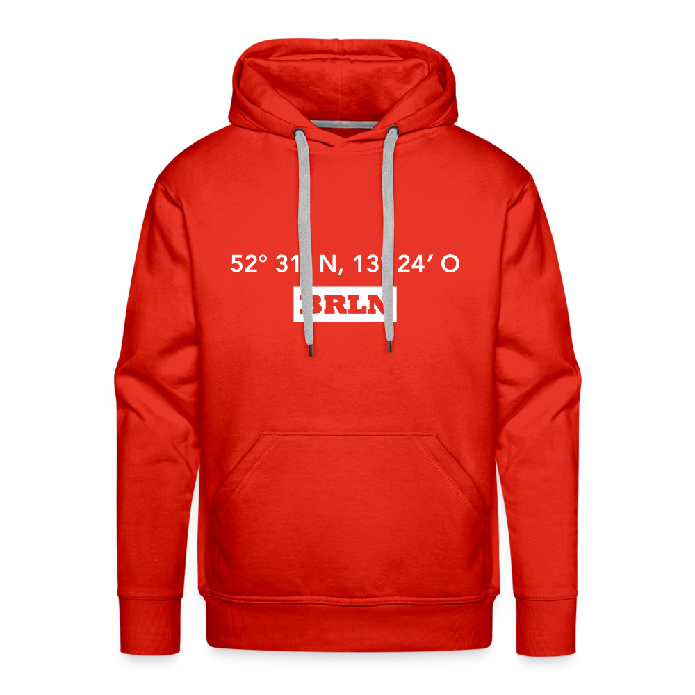 Hoodie Berlin "BRLN GPS" Bright Edition - Rot