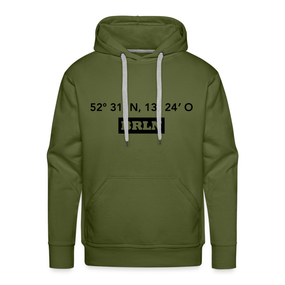 Hoodie Berlin "BRLN GPS" Dark Edition - Olivgrün