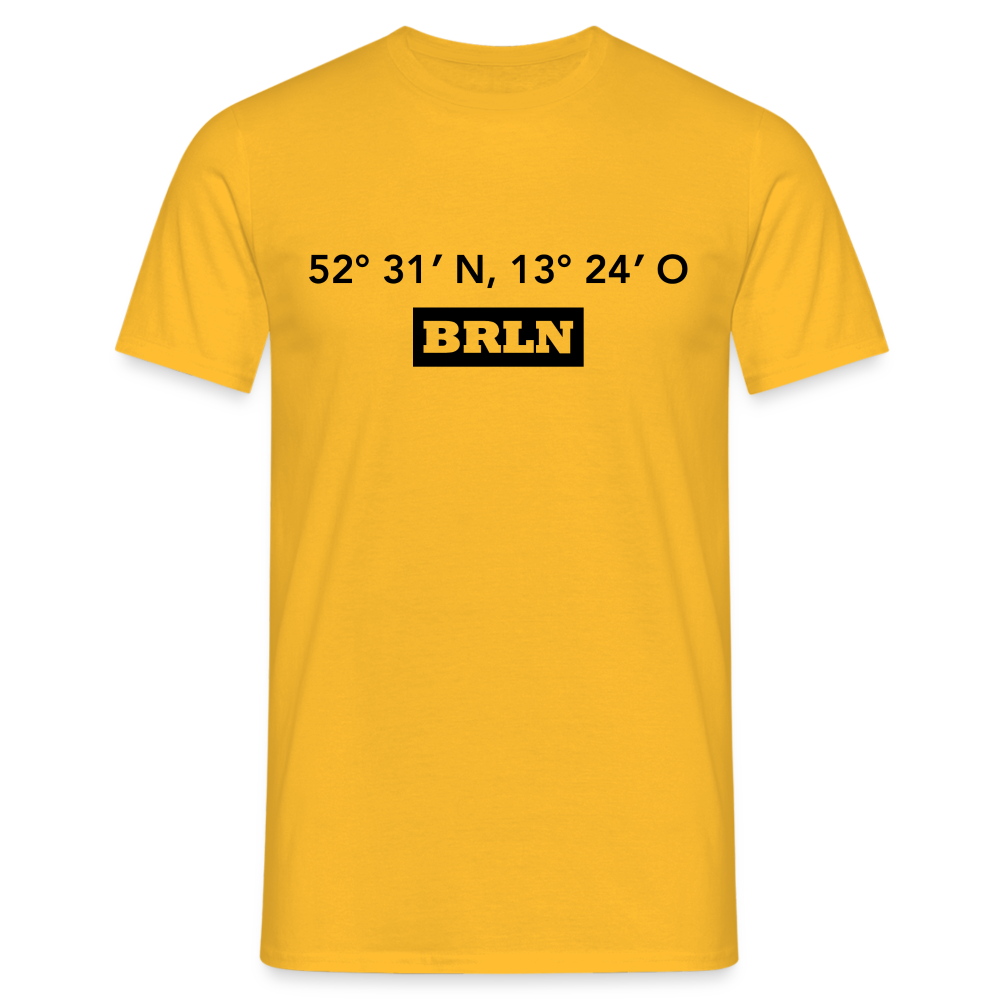 T-Shirt Berlin "BRLN GPS" - Gelb