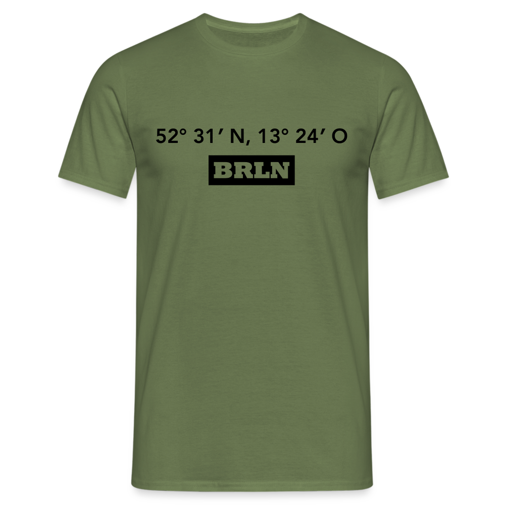 T-Shirt Berlin "BRLN GPS" - Militärgrün