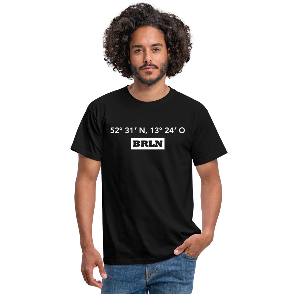 T-Shirt Berlin "BRLN GPS" Bright Edition - Schwarz