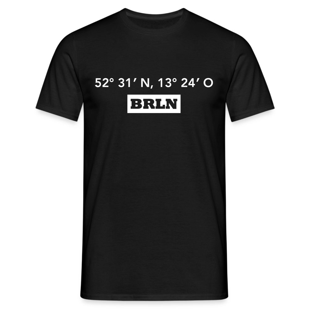 T-Shirt Berlin "BRLN GPS" Bright Edition - Schwarz