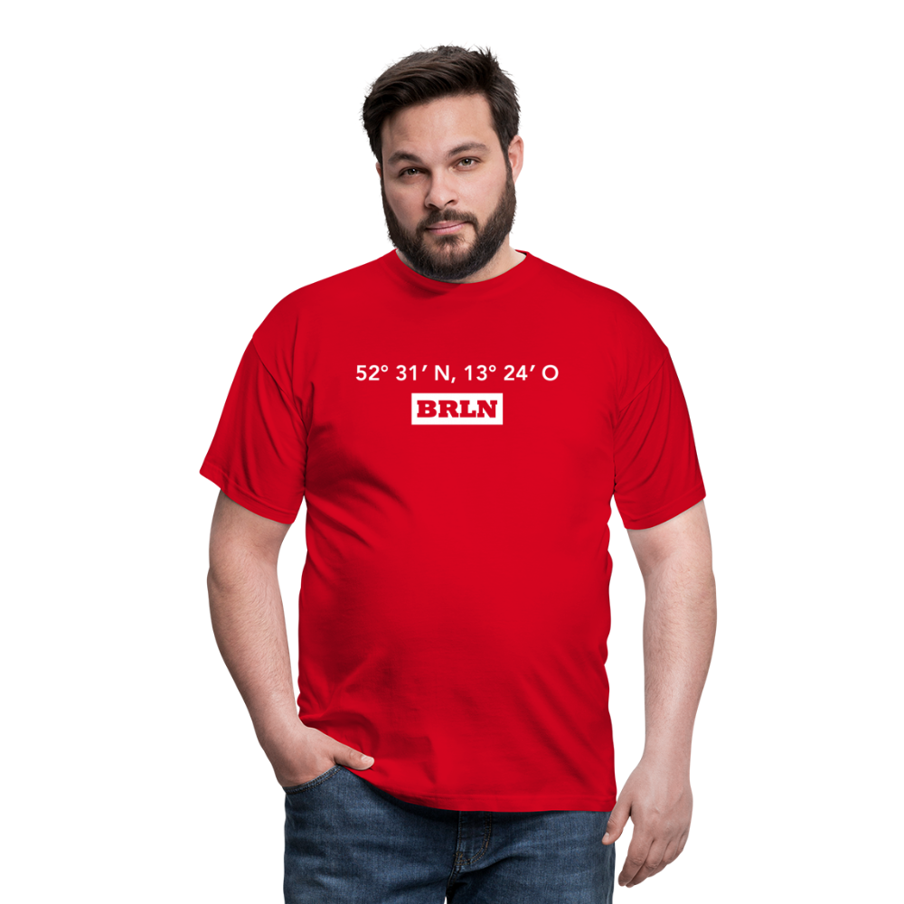 T-Shirt Berlin "BRLN GPS" Bright Edition - Rot