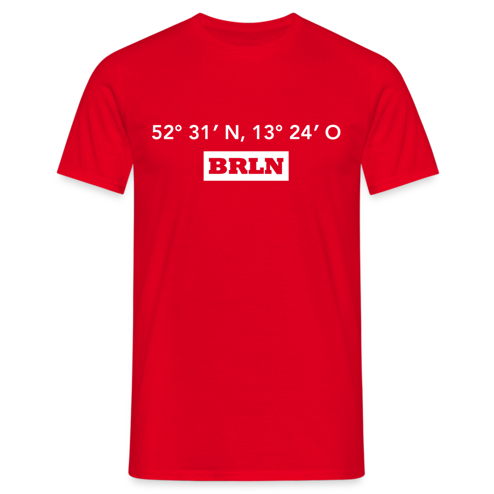T-Shirt Berlin "BRLN GPS" Bright Edition - Rot