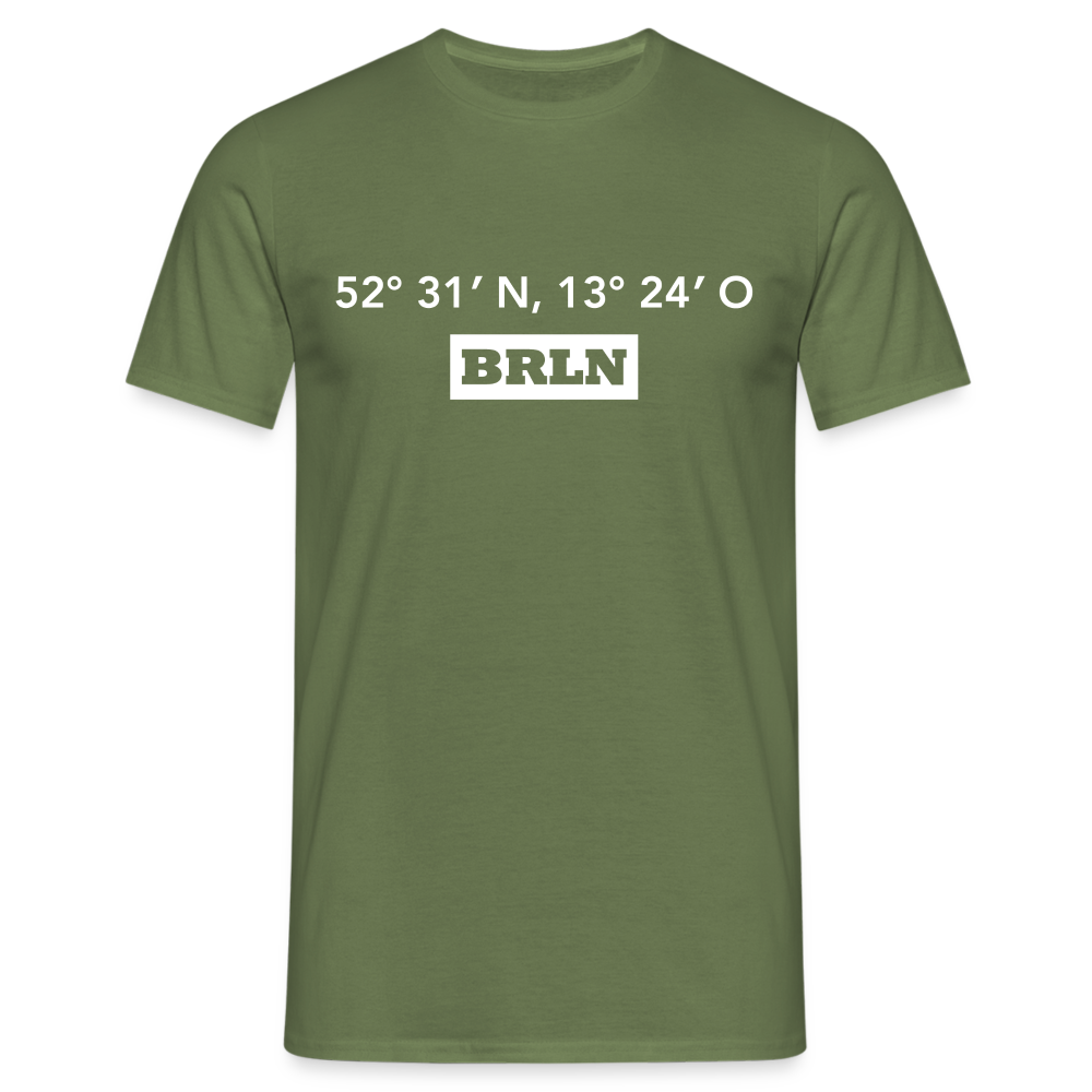 T-Shirt Berlin "BRLN GPS" Bright Edition - Militärgrün