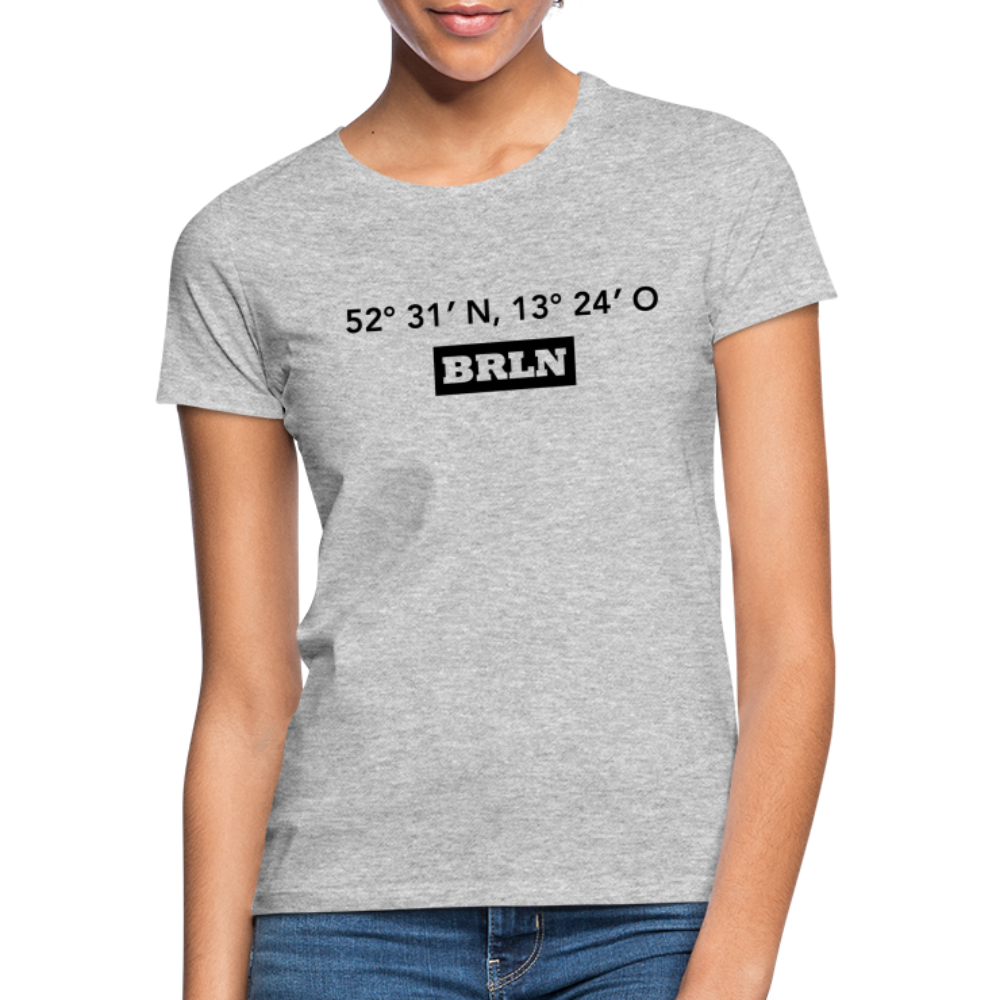 T-Shirt Ladies Berlin "BRLN GPS" - Grau meliert