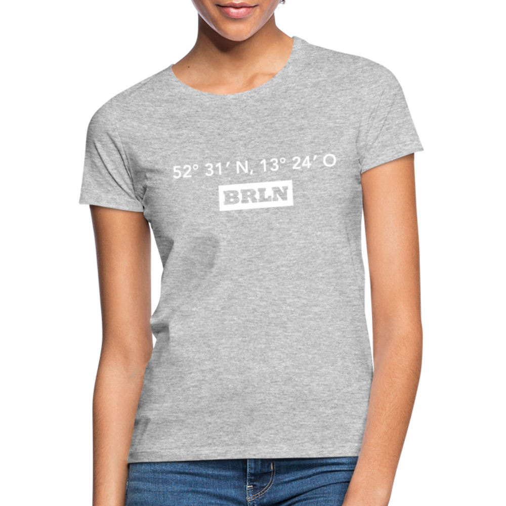 T-Shirt Ladies Berlin "BRLN GPS" Bright Edition - Grau meliert