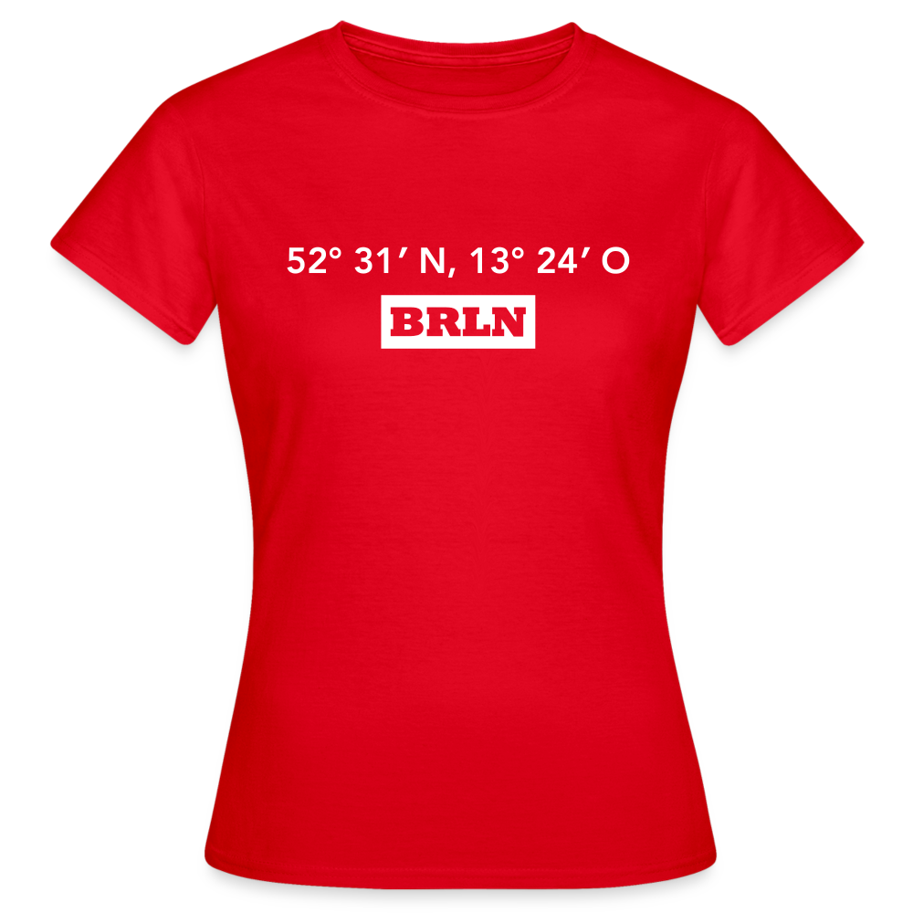 T-Shirt Ladies Berlin "BRLN GPS" Bright Edition - Rot