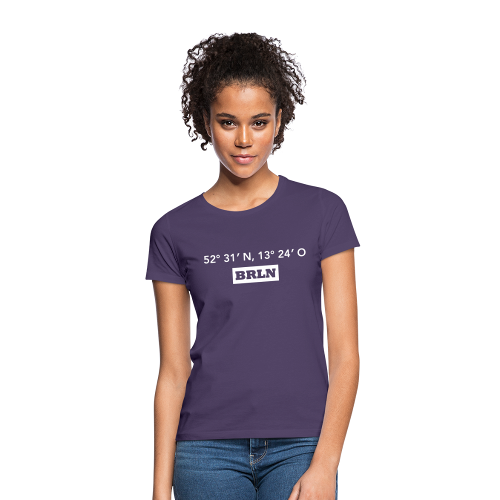 T-Shirt Ladies Berlin "BRLN GPS" Bright Edition - Dunkellila