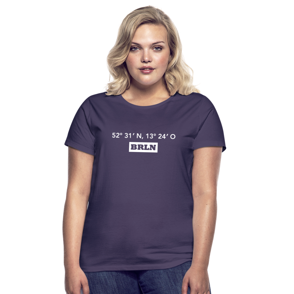 T-Shirt Ladies Berlin "BRLN GPS" Bright Edition - Dunkellila
