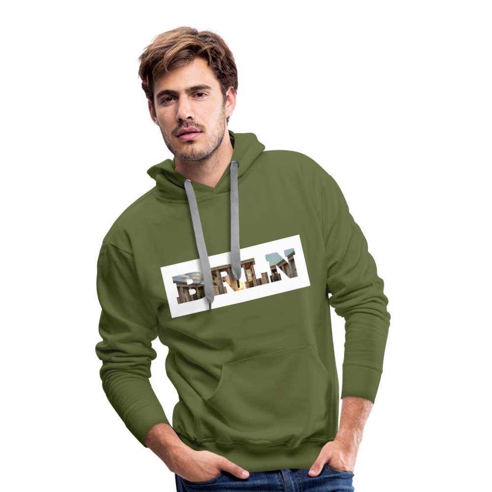 Hoodie Hamburg "BRLN Brandenburger Tor" Bright Edition - Olivgrün