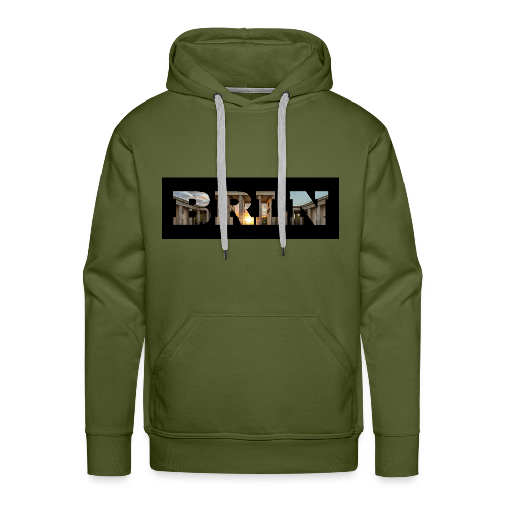 Hoodie Berlin "BRLN Brandenburger Tor" Dark Edition - Olivgrün