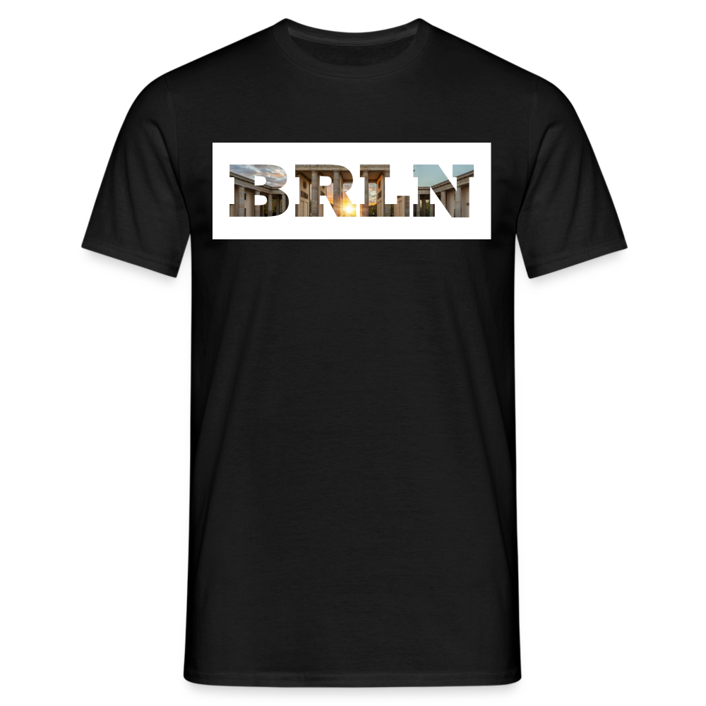 T-Shirt Berlin "BRLN Brandenburger Tor" Bright Edition - Schwarz