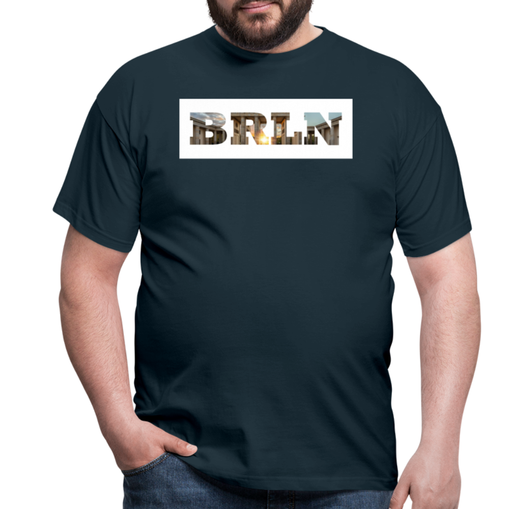 T-Shirt Berlin "BRLN Brandenburger Tor" Bright Edition - Navy