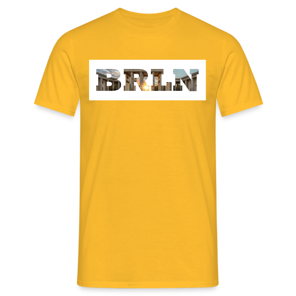 T-Shirt Berlin "BRLN Brandenburger Tor" Bright Edition - Gelb