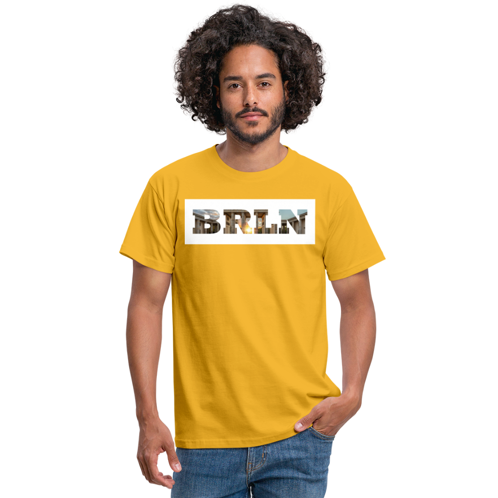 T-Shirt Berlin "BRLN Brandenburger Tor" Bright Edition - Gelb