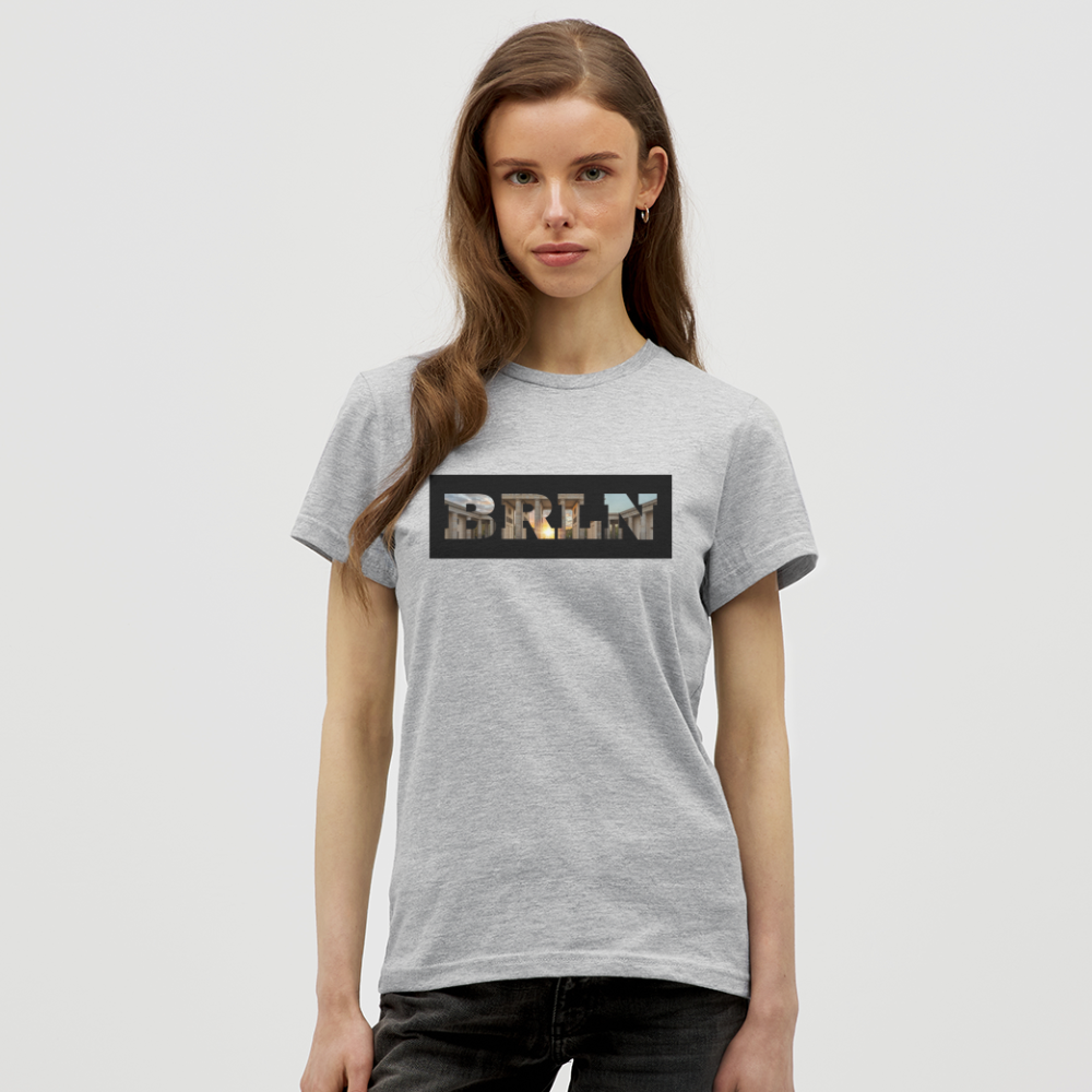 T-Shirt Ladies Berlin "BRLN Brandenburger Tor" - Grau meliert