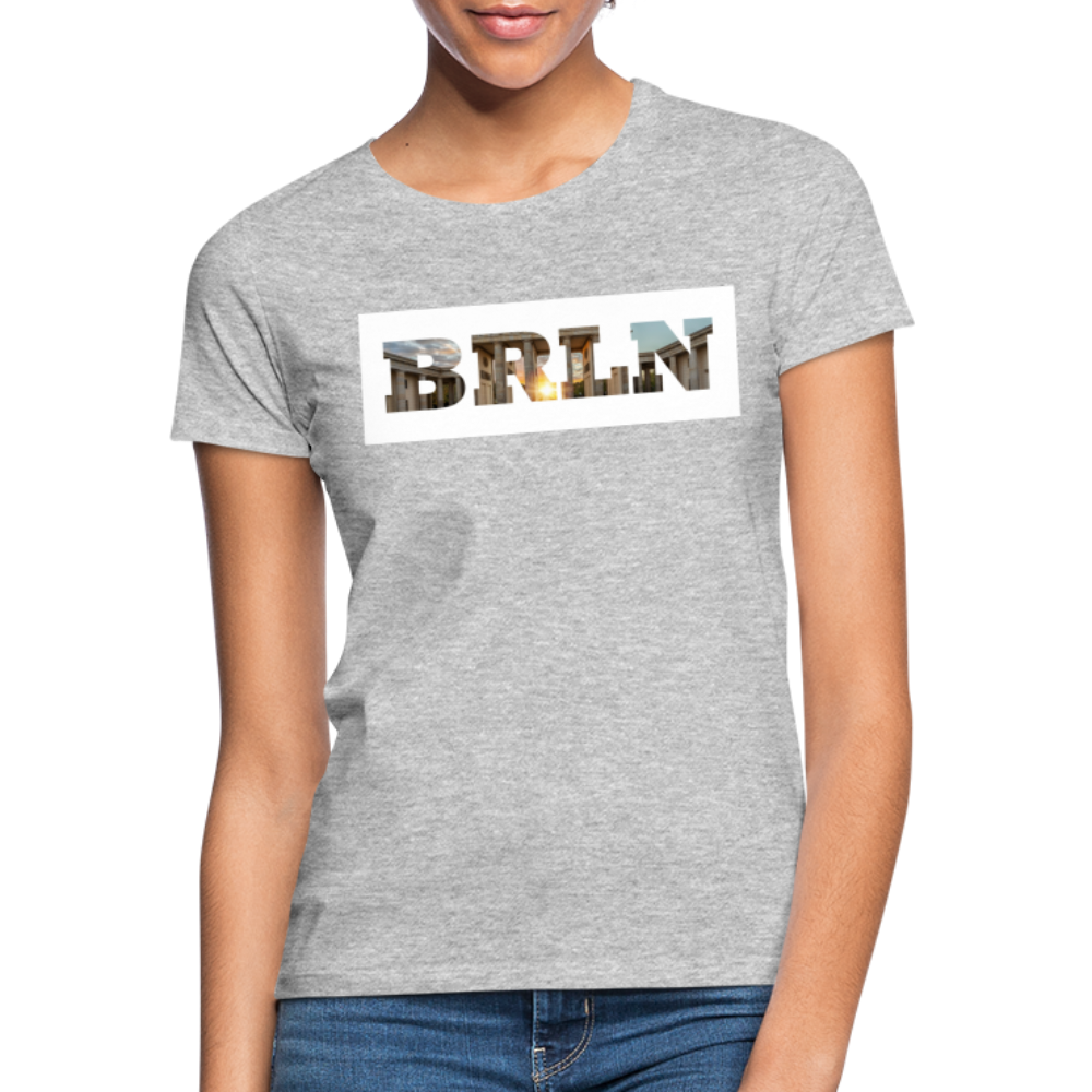 T-Shirt Ladies Berlin "BRLN Brandenburger Tor" Bright Edition - Grau meliert