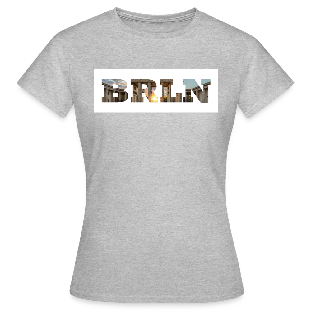T-Shirt Ladies Berlin "BRLN Brandenburger Tor" Bright Edition - Grau meliert