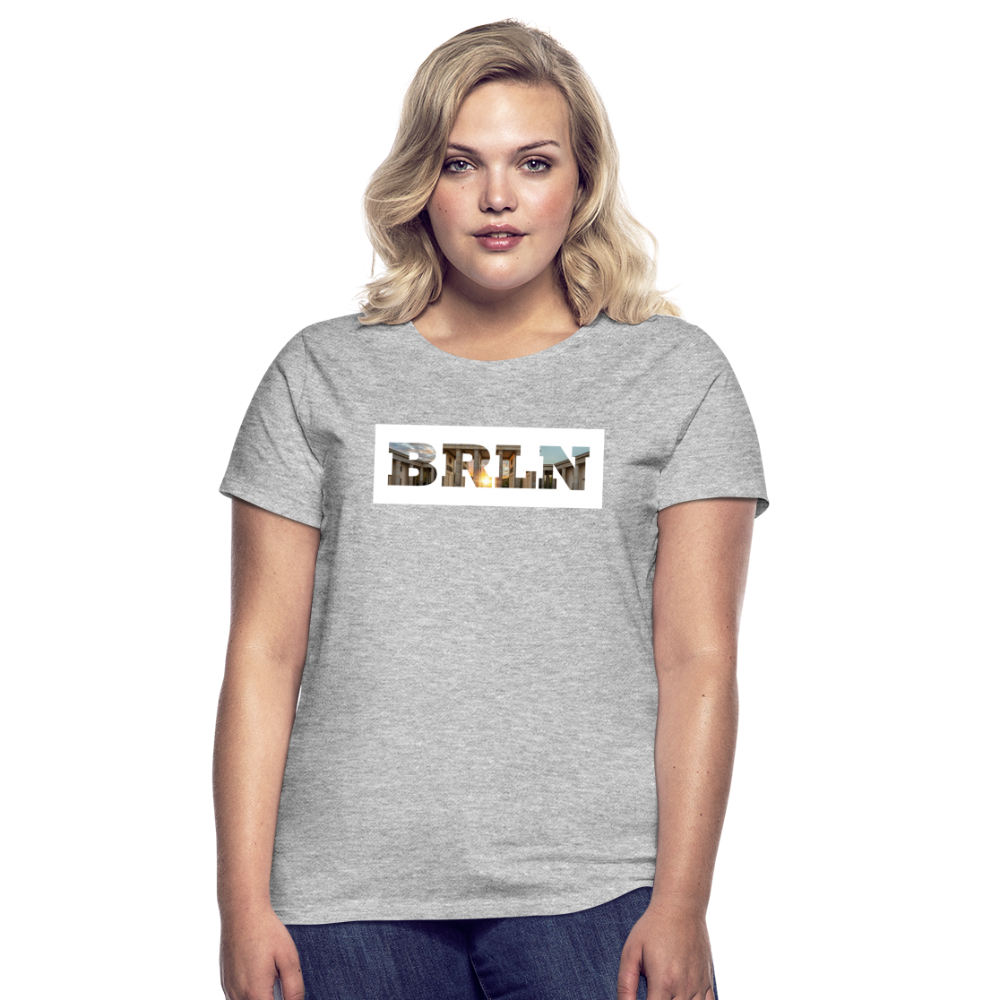 T-Shirt Ladies Berlin "BRLN Brandenburger Tor" Bright Edition - Grau meliert