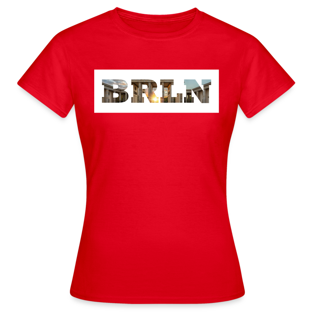 T-Shirt Ladies Berlin "BRLN Brandenburger Tor" Bright Edition - Rot