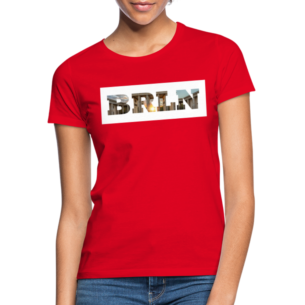T-Shirt Ladies Berlin "BRLN Brandenburger Tor" Bright Edition - Rot