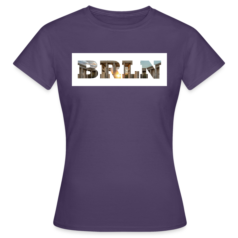 T-Shirt Ladies Berlin "BRLN Brandenburger Tor" Bright Edition - Dunkellila