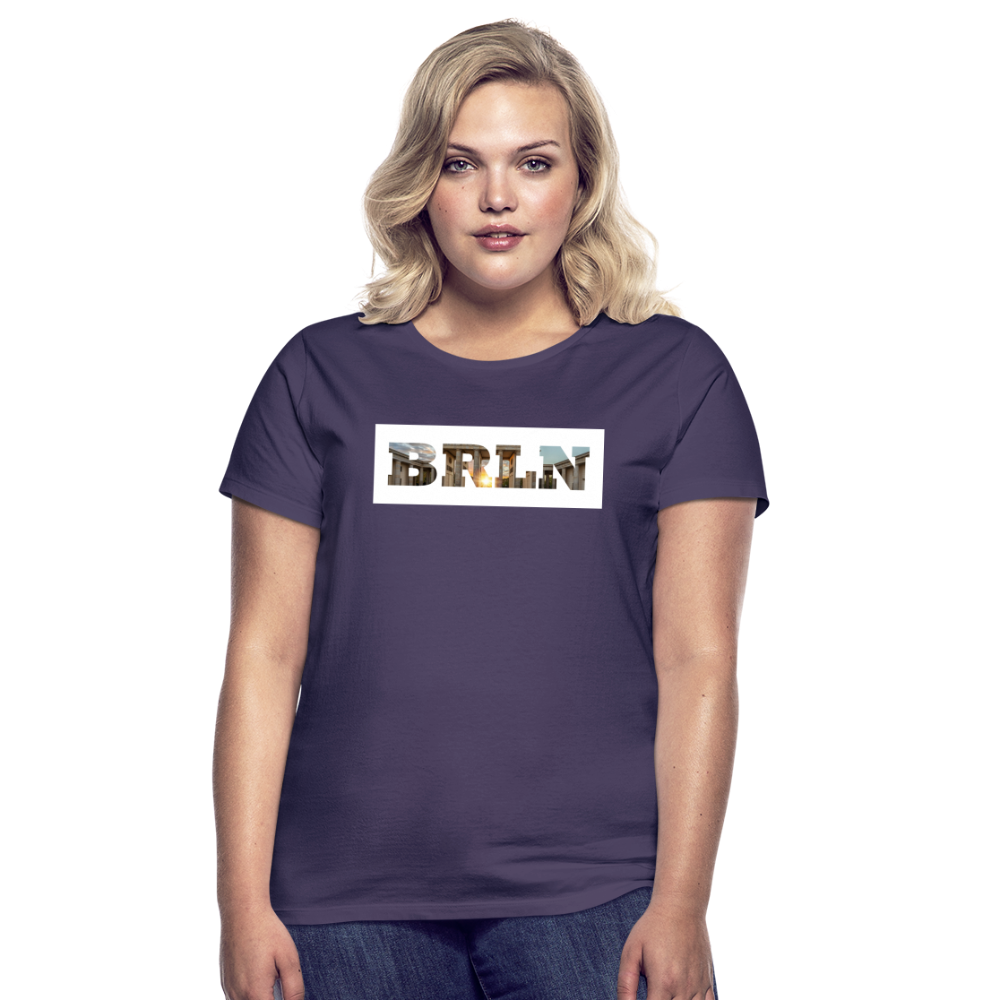 T-Shirt Ladies Berlin "BRLN Brandenburger Tor" Bright Edition - Dunkellila