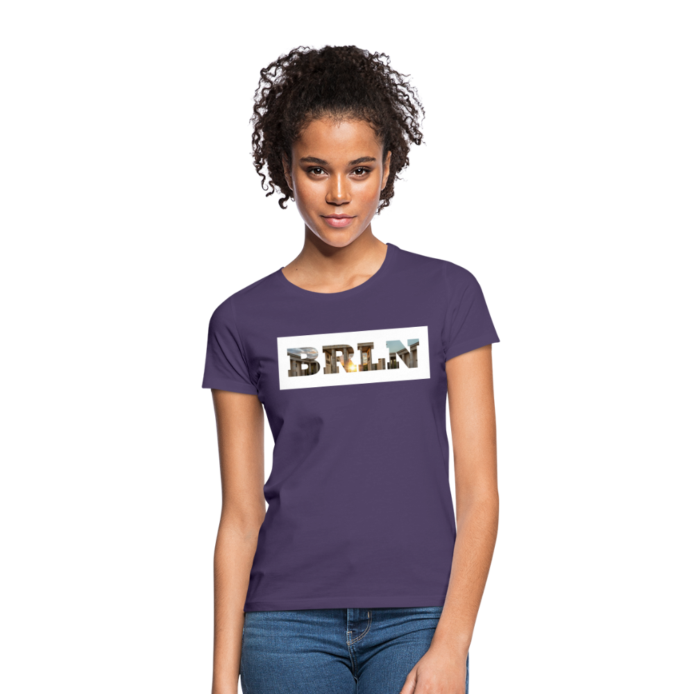 T-Shirt Ladies Berlin "BRLN Brandenburger Tor" Bright Edition - Dunkellila