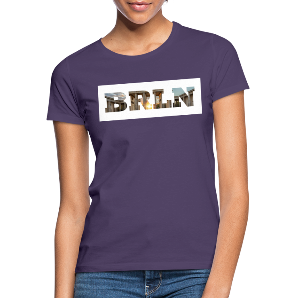 T-Shirt Ladies Berlin "BRLN Brandenburger Tor" Bright Edition - Dunkellila